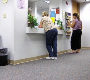 Help Desk patients at a doctors office waiting to be seen
