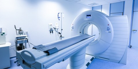 CT (Computed tomography) scanner in hospital laboratory.