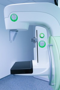 Mammography breast screening device in hospital laboratory.